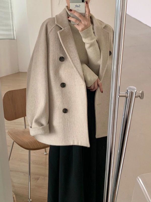 レディース秋冬新作ウールコートメイラード韓国ホットスタイル少しヘボン風厚手30%制限