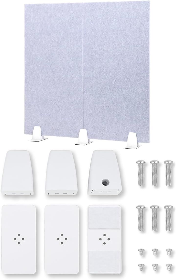 卓上パーテーション 防音 吸音 デスクパネル 衝立 簡単設置 勉強 仕切り クリップスタンド付属(グレー, 横幅60cm)