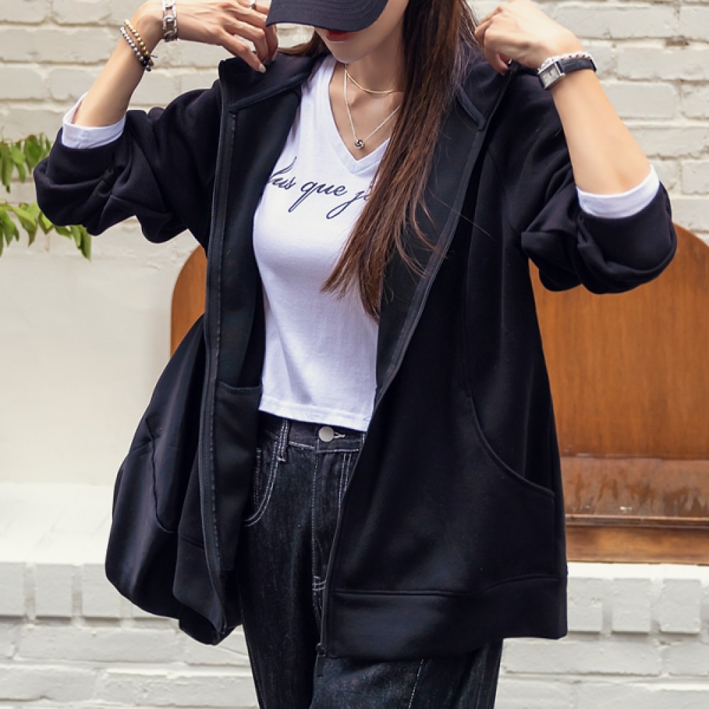 (NAK21) (55~88) スリットポケットツーラインパーカージップアップ NK43-J-66