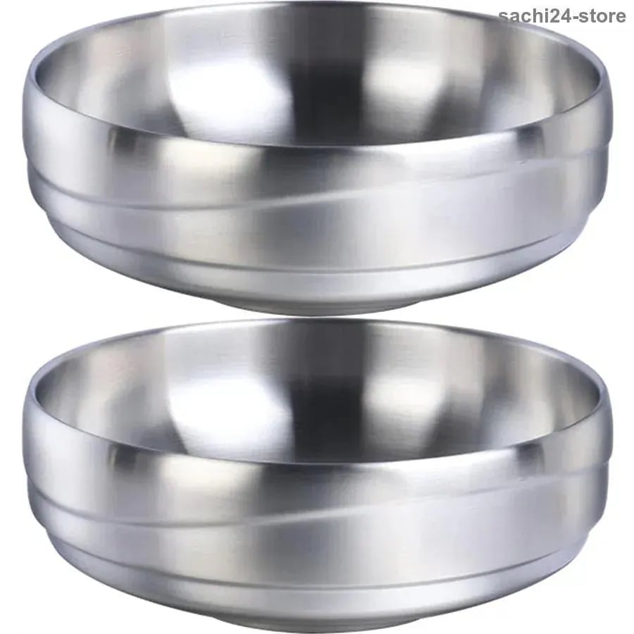 超人気 高評価!!麺鉢 ラーメン丼 ラーメン碗 麺丼 スープボウル ステンレス どんぶり 蕎麦 二重構造 二個セット 保温 保冷 ヌードル ボウル 韓国食器食器 キッチン用品 冷麺器