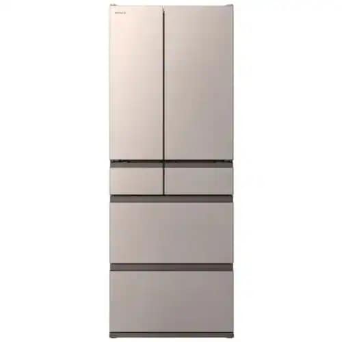 【無料長期保証】日立 冷蔵庫 617L 観音開き 6ドア 幅68.5cm まんなか3段大容量冷凍 まるごとチルド R-HWC62Y ゴールド系