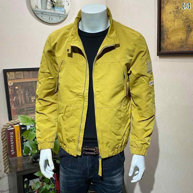メンズ ファッション ジャケット 春秋 韓国 カジュアル インダストリアル フット フット スタンドカラー ジャケット