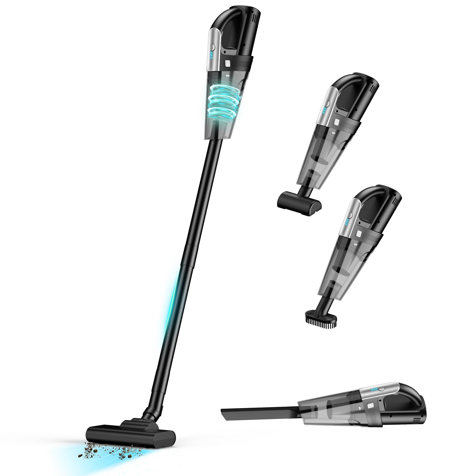 掃除機 コードレス 12000pa強力吸引 スティッククリーナー 2WAY コードレス掃除機 ハンディ掃除機 電気掃除機 5種類ノズル 軽量 Type-C充電式 アダプター付属無し 一人暮らし HEP