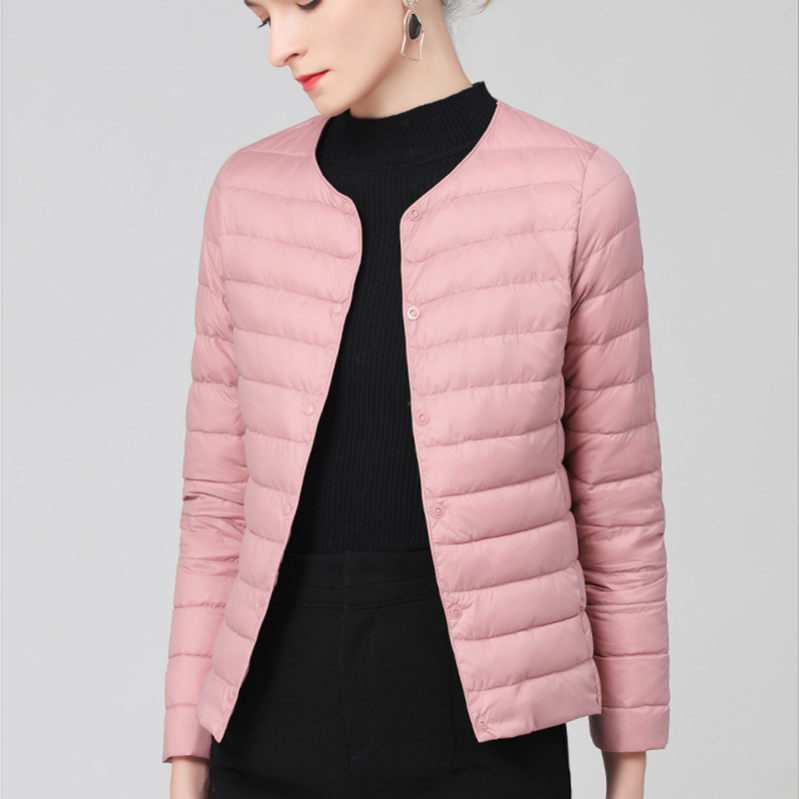 ダウンジャケット レディース ウルトラライト ダウン コート 軽量 防風 防寒 ライトダウン アウター 長袖 スタンドカラー ファスナー付き ショート丈 暖かい 登山 かわいい アウトドア 秋冬 防寒