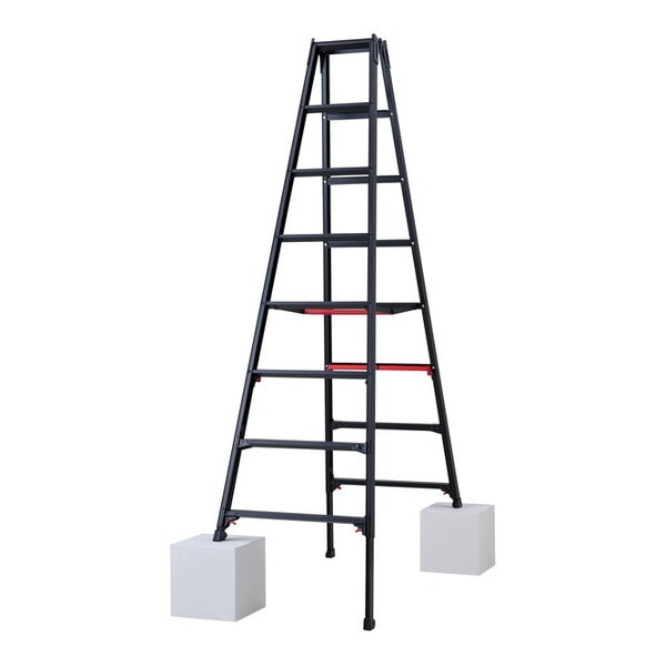 法人限定 長谷川工業 上部操作式伸縮脚立 シャガマンブラック 8尺 RYRB-24 メーカー直送