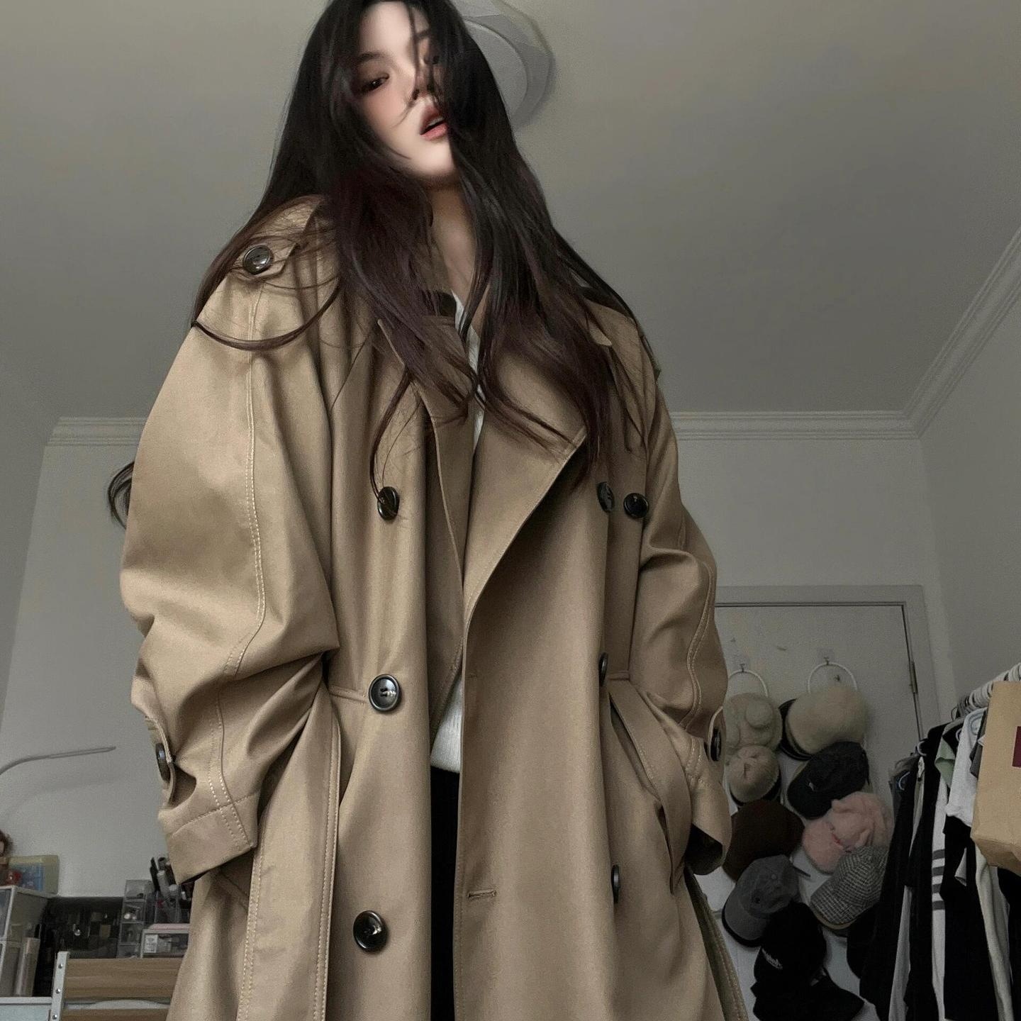 トレンチコート レディース 40代 気質ロングコート 春 アウター 大きいサイズ アウター 30代 40代 50代トレンチコート