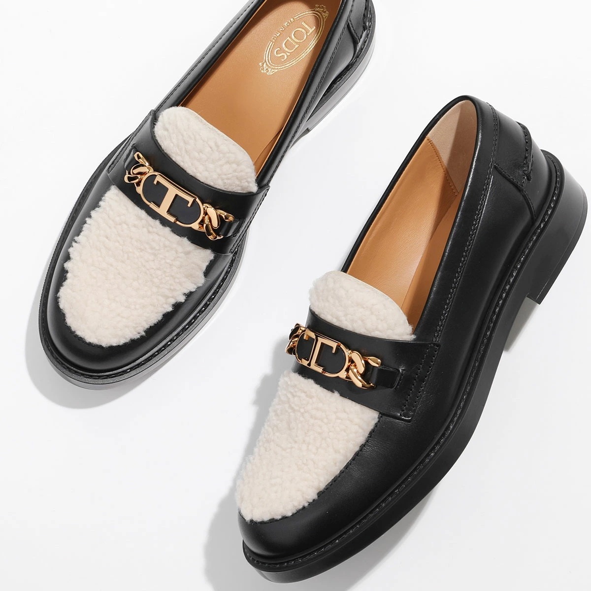TODS トッズ ローファー T TIMELESS Tタイムレス XXW59C0HN3099A レディース ボア ムートン レザー シューズ 靴 1193/NERO