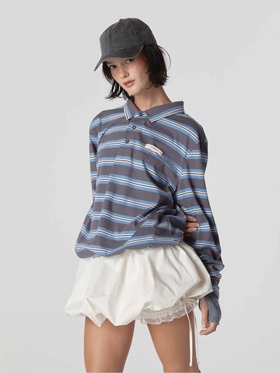 TERRY PK LONG SLEEVE (CHARCOAL/CREAM/BLUE/BLACK)