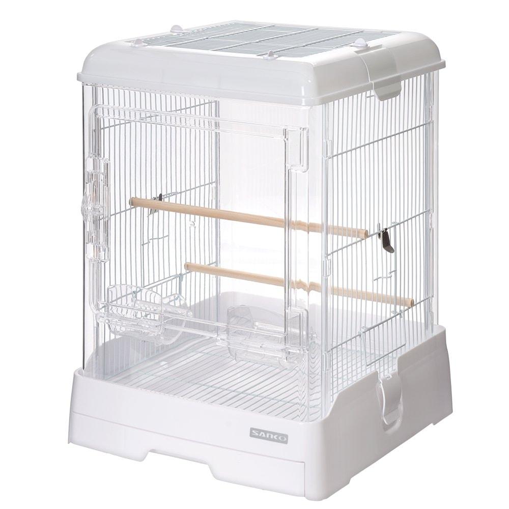 鳥籠　鳥　ケージ　三晃商会　イージーホーム　クリアバード　３７ＷＨ　ホワイト（３８X４３X高５４ｃｍｍ）　ＣＲＣ55―15―10―10―00