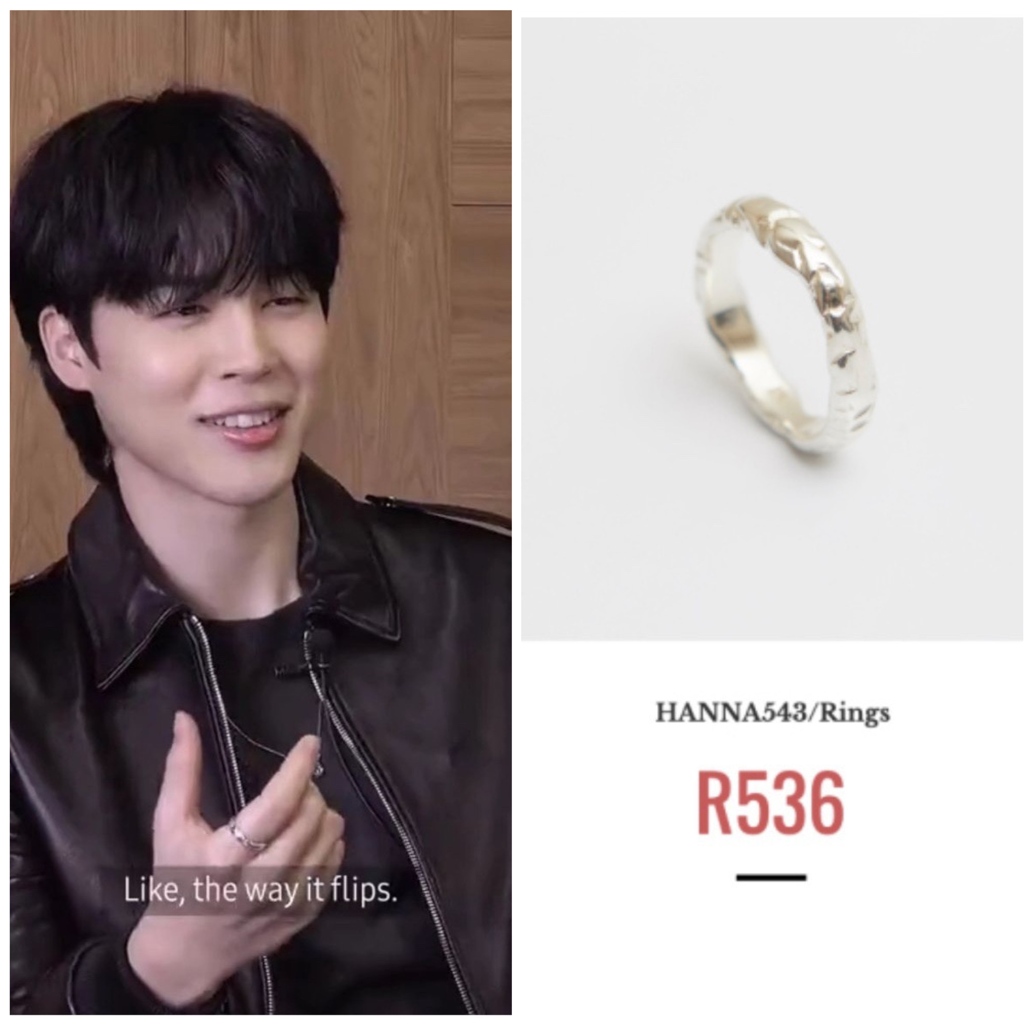 【BTS ジミン着用】ジミンシルバー指輪 シルバーリングR536