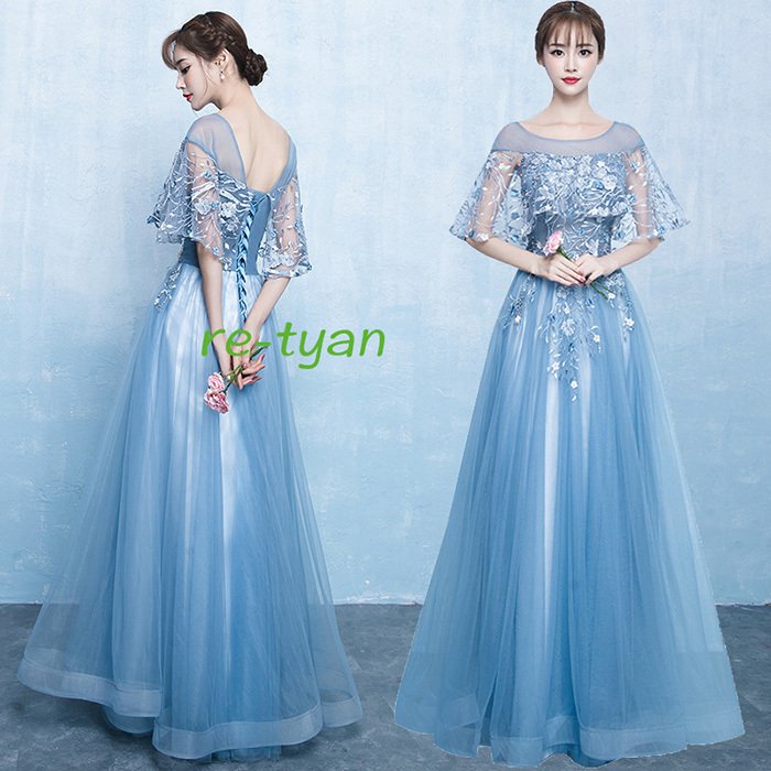 ロングドレス 演奏会 パーティードレス 成人式 結婚式ドレス着痩せイブニングドレス花柄 Aライン ス 5,903円