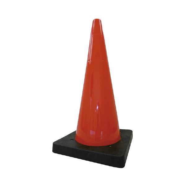 （まとめ）WINGACE 樹脂製コーンベット付三角コーン 赤 PCC-3K（5セット）