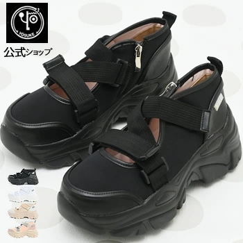 【公式】 ヨースケ 厚底スニーカー ベルクロテープ レディース 7.8cm 厚底フラット