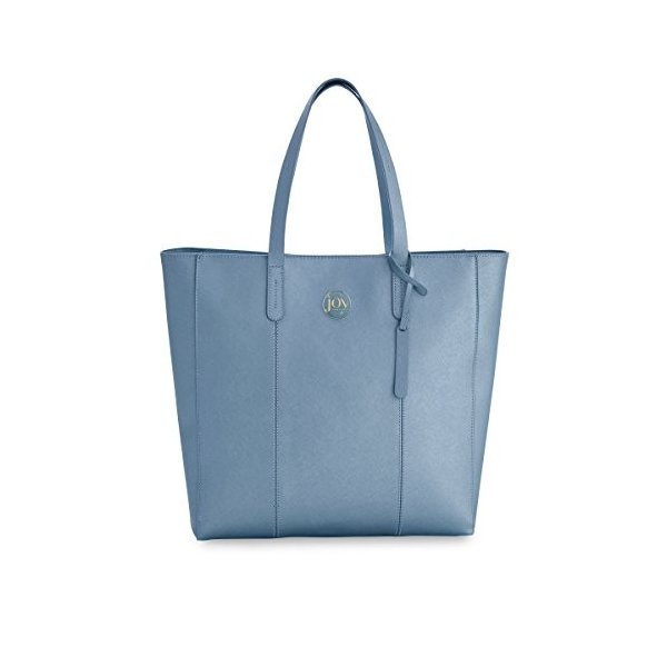Joy Mangano Metallic Leather Tote, Steel Blue 並行輸入品