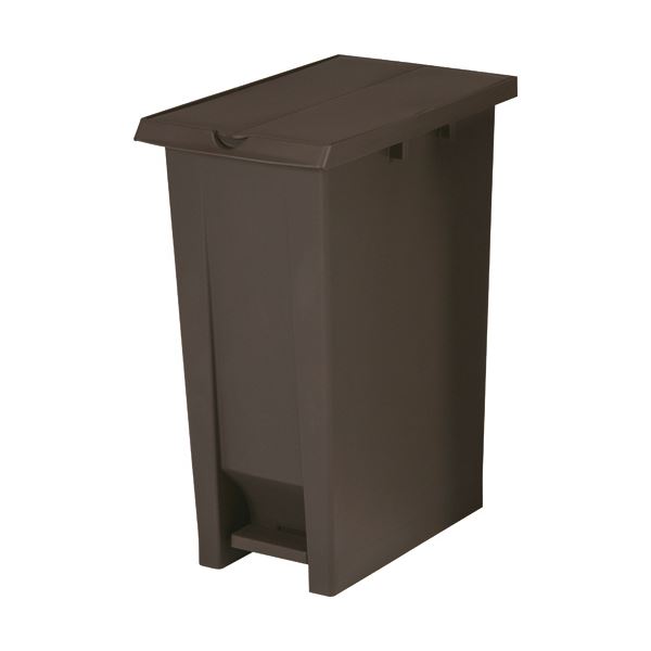 （まとめ）エコン ダストボックス ペダル式 2枚フタ 70L ブラウン 808350-01 1個 3セット