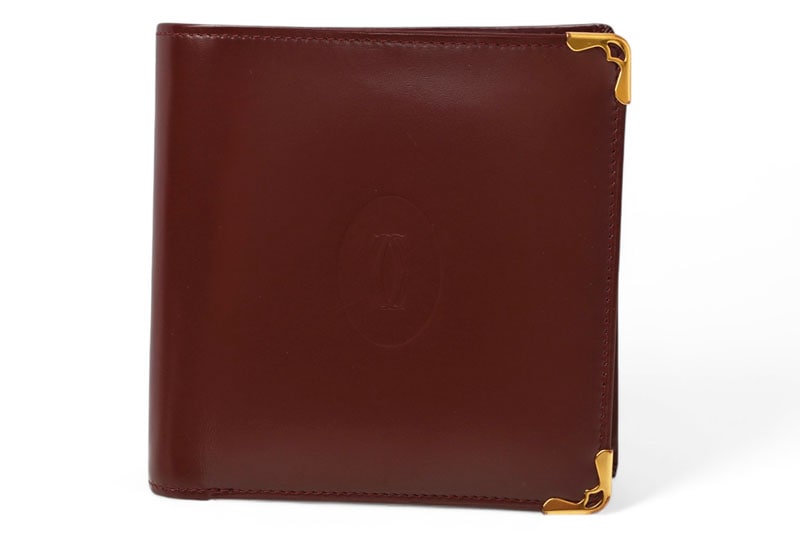 折財布/二つ折り財布 ヴィンテージ メンズ財布 マスト ドゥ カルティエ ボルドー L3000451【中古】