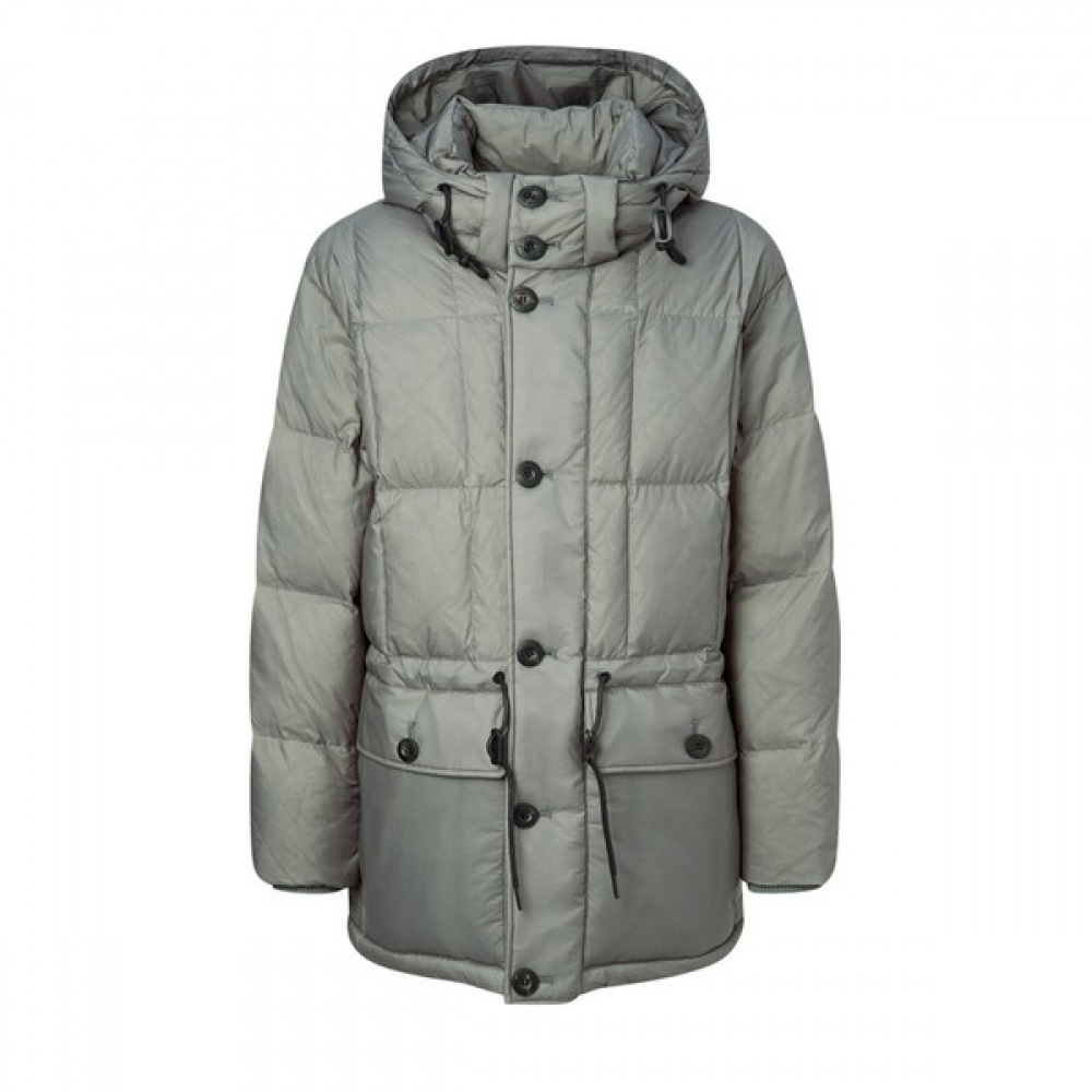 (生け垣) 24FW グレーフード付きデタッチャブルカラコラムグースダウンパッド入りジャンパー HZJU4D504G2