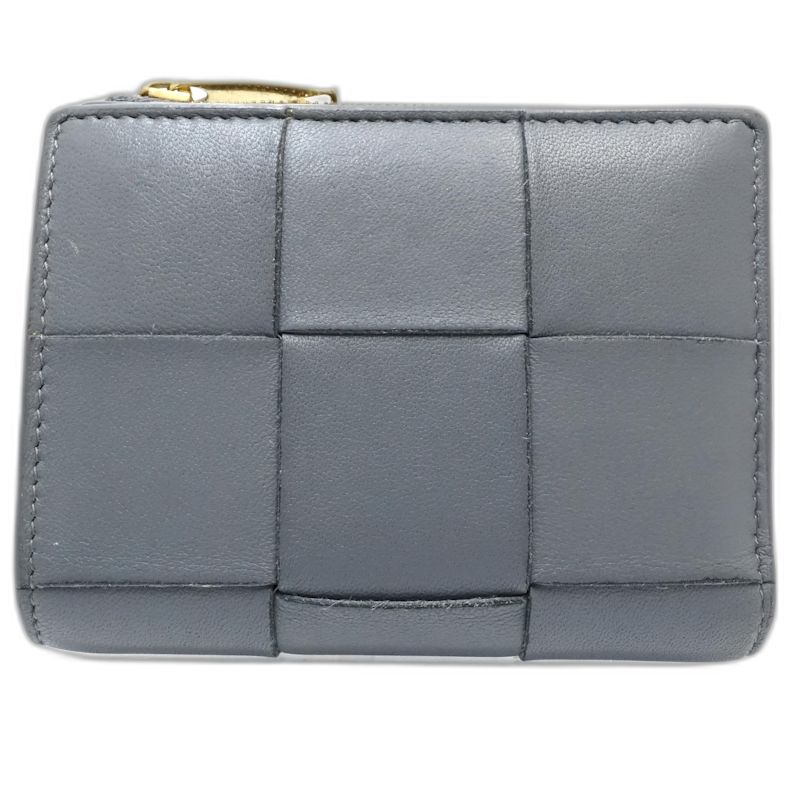 【中古】二つ折り財布 マキシイントレチャート スモールカセットウォレット レザー グレー レディース /182007