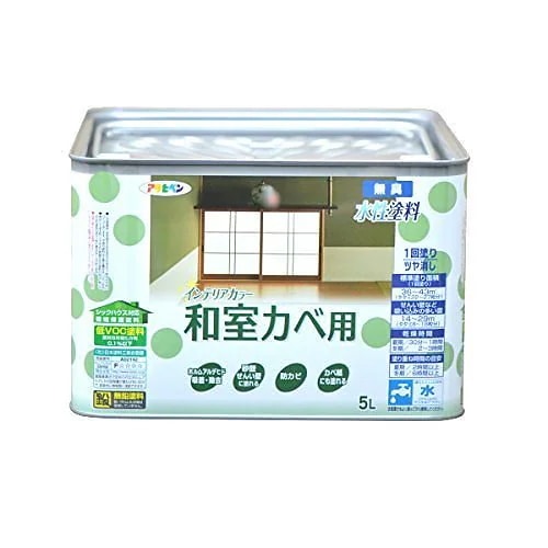 （まとめ買い）NEW水性インテリアカラー 和室カベ用 5L 宇治色 [x3缶セット]