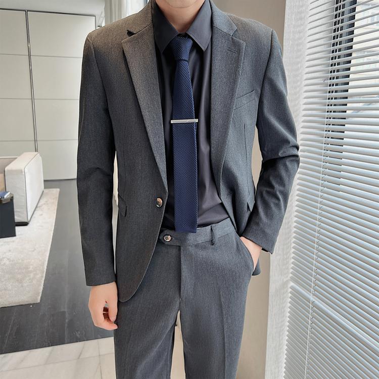 ウォッシャブル テーパードシルエット 美脚効果 フォーマルスーツ メンズ ビジネススーツ オールシーズン 上下セット 洗濯OK ワンボタン スリムスタイル セットアップ おしゃれ 定番