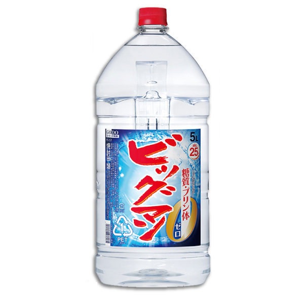 ビッグマン 25度 5L 4本 1ケース 5000ml 合同酒精 焼酎甲類 大容量 業務用 【キャンセル不可】