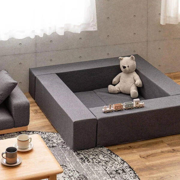 230537104 チョコキッズ D/GY キッズコーナー コソウ ブロック:100×20×高さ24cm マット:80×80×厚み2cm ダークグレー メーカー直送