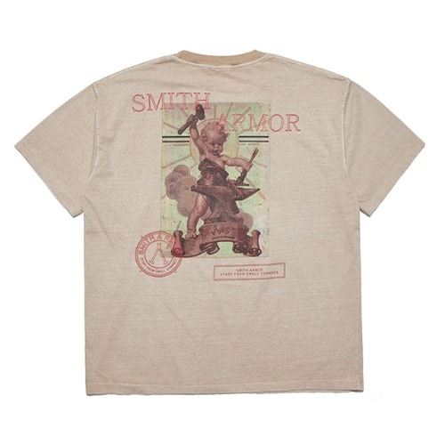 [送料無料]スミスアもー 巨大ベアー印刷Tシャツサンド ベージュ