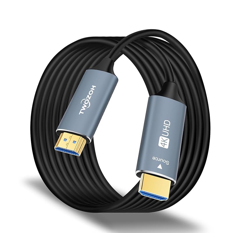 【国内即発】Twozoh 光ファイバーHDMI ケーブル 15M 4K 2.0 60Hz 1080P対応 18gbps超高速HDMI ケーブル 60P 4K/UHD 4:4:4 HDCP 2.2 AR