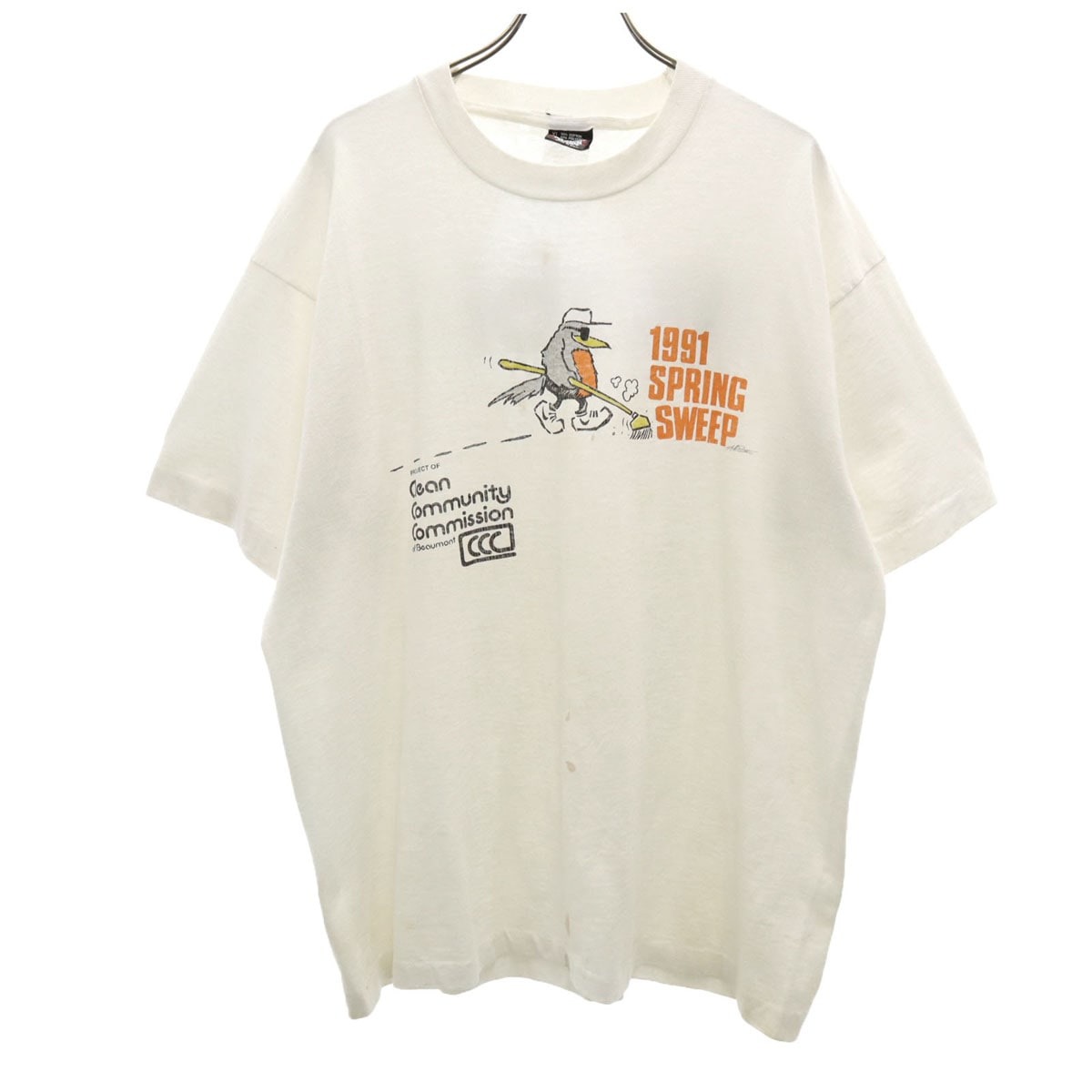 SCREEN STARS BEST スクリーンスターズベスト 90s USA製 オールド 半袖 Mobil Tシャツ XL 白 シングルステッチ メンズ 古着