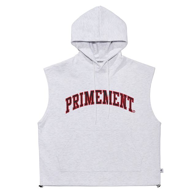 Patch Hoodie Vest White Oatmeal