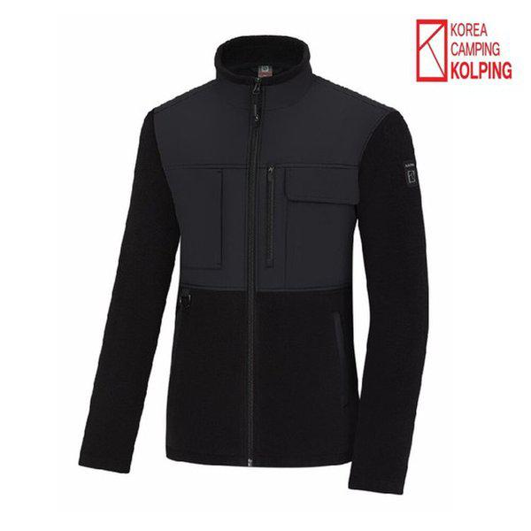 冬の男性用ポーラーフリースハイブリッドジップアップジャケット