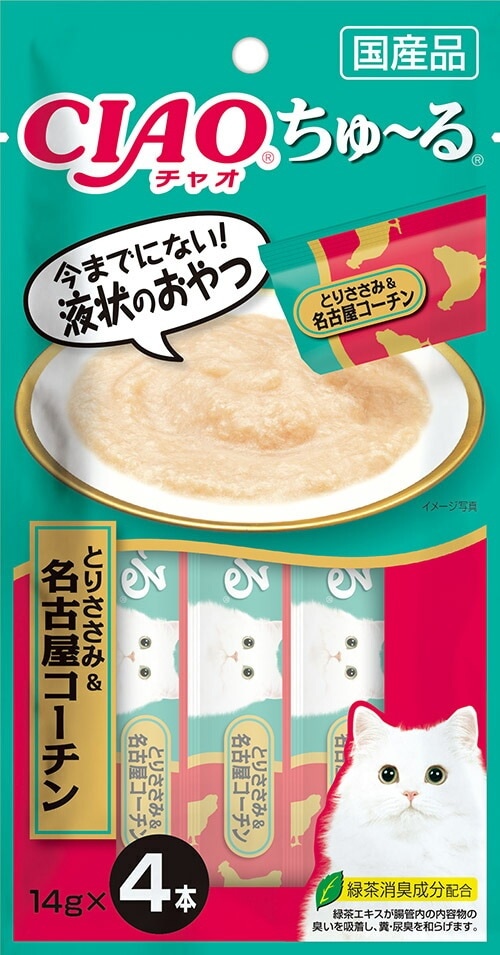 （まとめ買い）CIAO ちゅる とりささみ＆名古屋コーチン 14gx4本 猫用おやつ [x24]