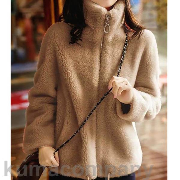 ジャケット アウター レディース パーカー オシャレ 韓国ファッション 長袖 ウール混 かわいい モコモコアウター カジュアル トップス