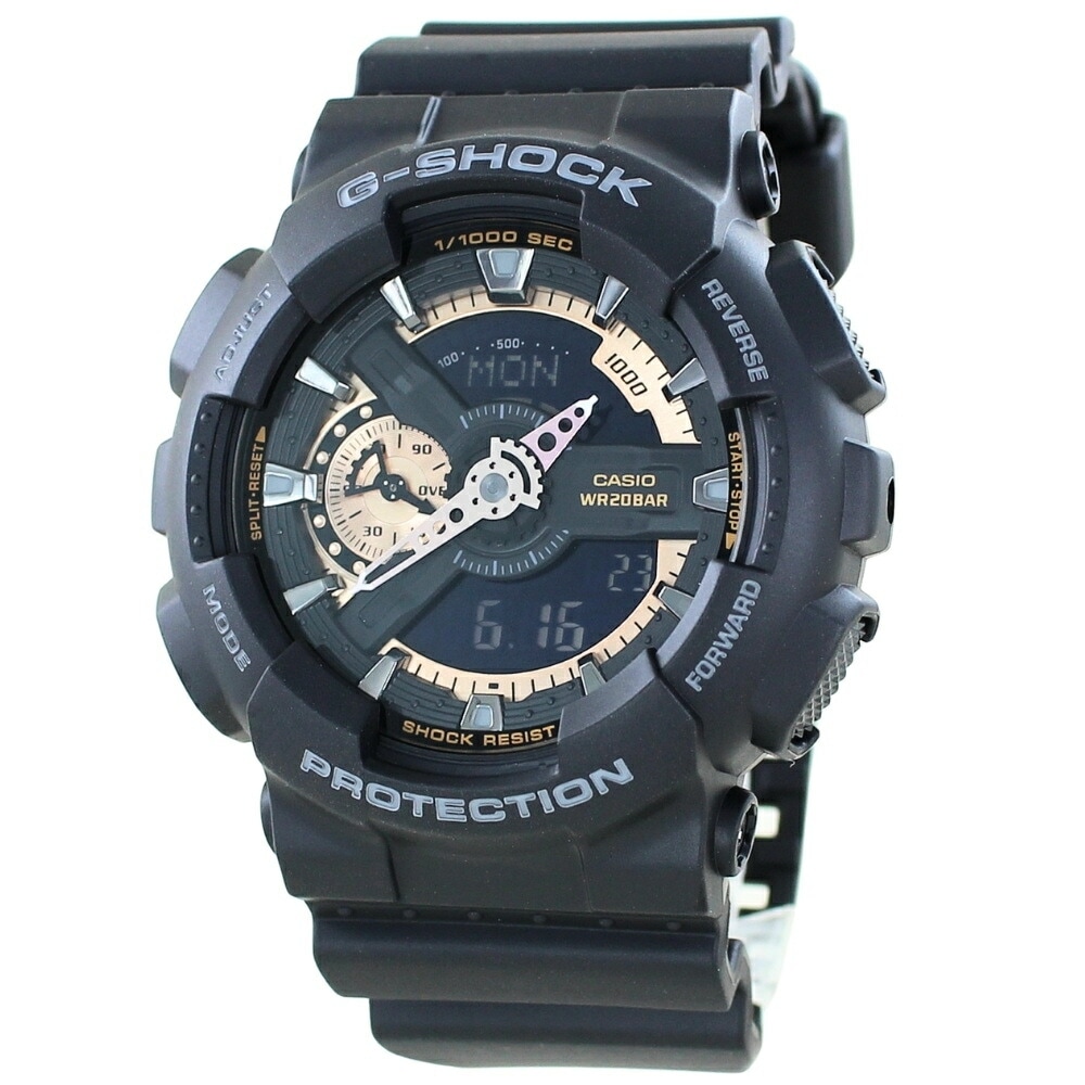 Gショック ジーショック 海外モデル 防水 黒 金 ブラック×ローズゴールド GA-110RG-1A 誕生日プレゼント ポイント消化