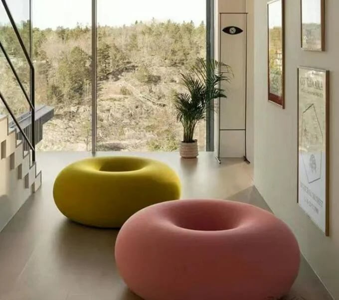 北欧風ドーナツ形ソファー丸いソファ家庭用シングルリビングルームシンプルソファかわいいレジャーソファー