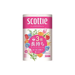 スコッティ フラワーパック 3倍長持ち トイレット12ロール 75mダブル