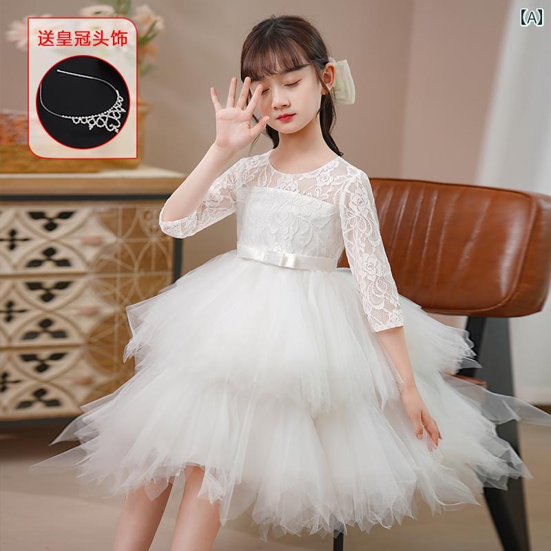 フラワーガール ドレス キッズ ジュニア ファッション 女の子 子供服 ガール 豪華感 かわいい プリンセス イベント 結婚式 パーティー 衣装 発表会 誕生会