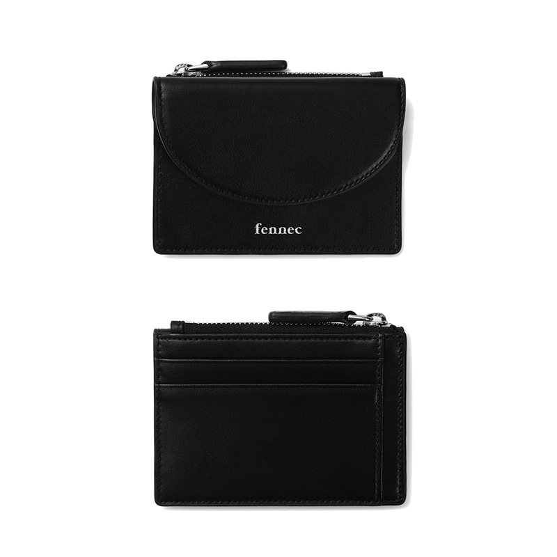HALFMOON ZIPPER CASE - BLACK / ミニ財布 / カードケース