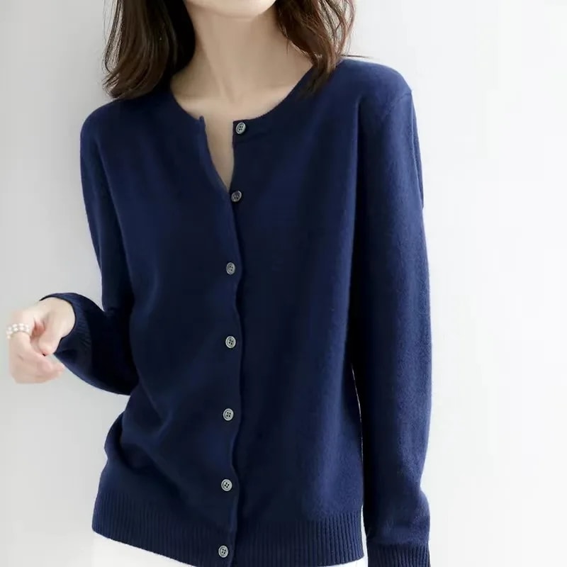 女性用カシミヤカーディガン,モノクロネックのセーター,シングルブレストセーター,春と秋,df4934 - 200000345