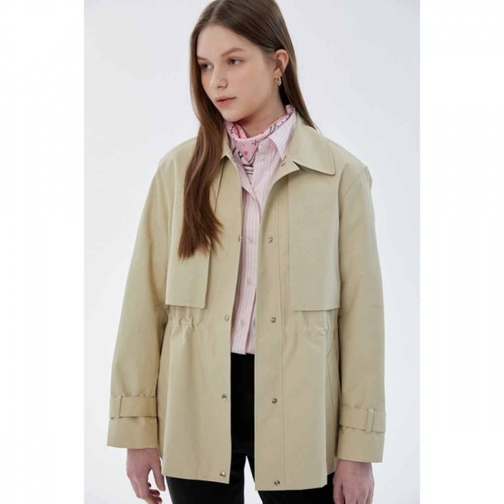 (ヘッジスレディース) 24SS ライトベージュトレンチハーフジャンパー HSJU4B202I1