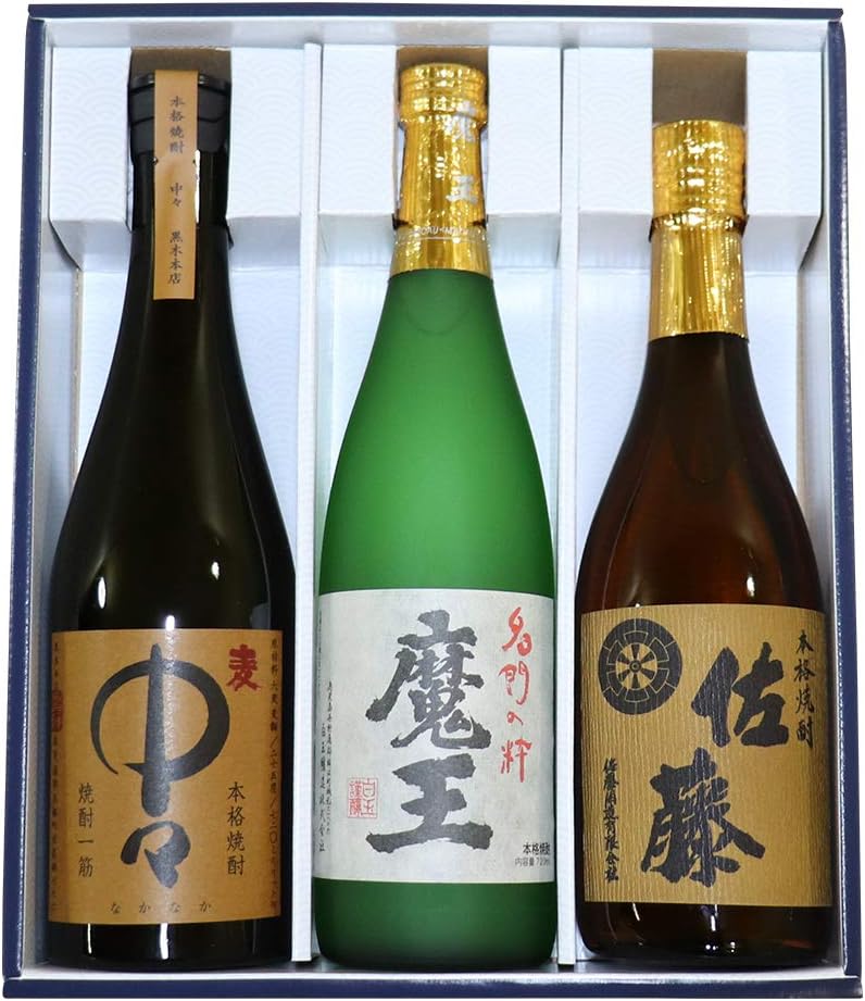 【送料無料】有名希少焼酎プレミアムセット 720ml3本【中々 麦/魔王 芋/佐藤 麦】【北海道東北四国九州沖縄県は必ず送料がかかります】
