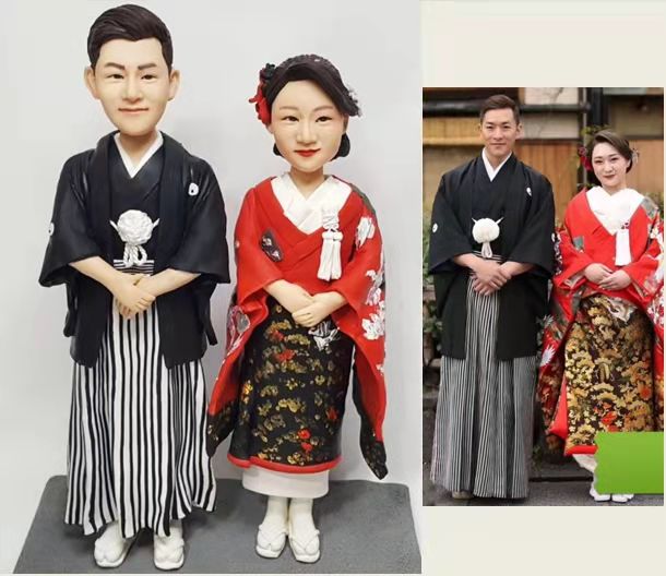 【オーダーメイド】3D肖像画 似顔絵 人形 フィギュア 結婚祝い 周年記念日 記念品 彼氏 彼女 夫婦 カップル 両親 贈呈品 和装