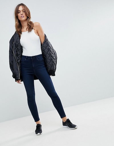 エイソス レディース デニムパンツ ボトムス ASOS DESIGN Ridley high waist skinny jeans in vivienne blue black wash エイソス レディース デニムパンツ ボトムス ASOS DESIGN Ridley high waist skinny jeans in vivienne blue black wash