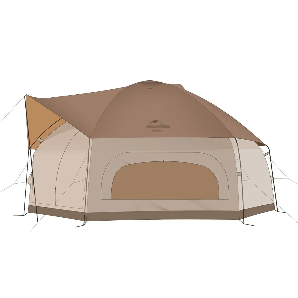 テント 34人用 六角形 NH21ZP001 ダークカーキ MG hexagonal tent dark khaki キャンプ アウトドア 簡単
