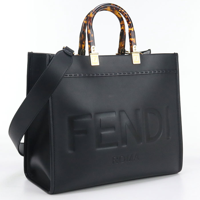 サンシャイン ミディアム 8BH386 ABVL トートバッグ レザー ブラック【中古】 レディース 129,250円