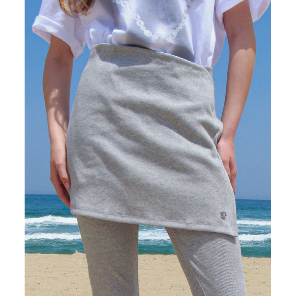 RONRON ロゴレイヤーゴルジラップスカートグレー