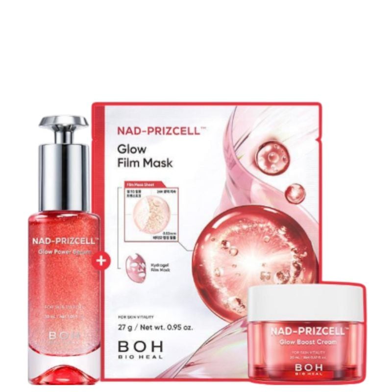 NAD プリズセル グロウ パワー セラム 30ml ＋ グロウ フィルム マスク 1枚 ＋（NEW）グロウ ブースト クリーム 20ml プレゼント (キョウカPICK,Kyoka