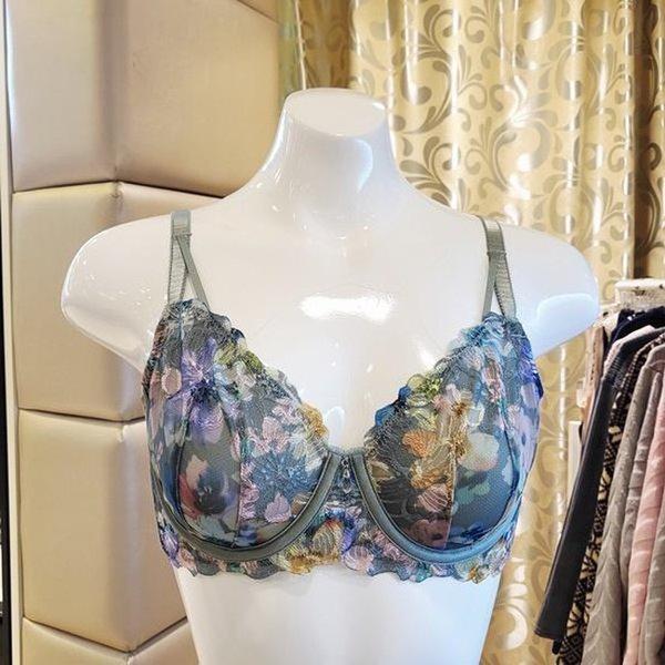 VBR1710D_フラワープリント 薄手ブラジャー Dカップ