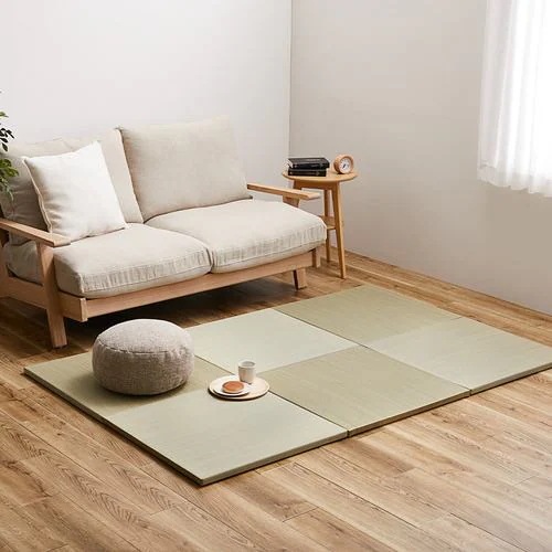 【メーカー直送品】萩原 【6枚組】置き畳 紗彩 約65×65×2.5cm ナチュラル