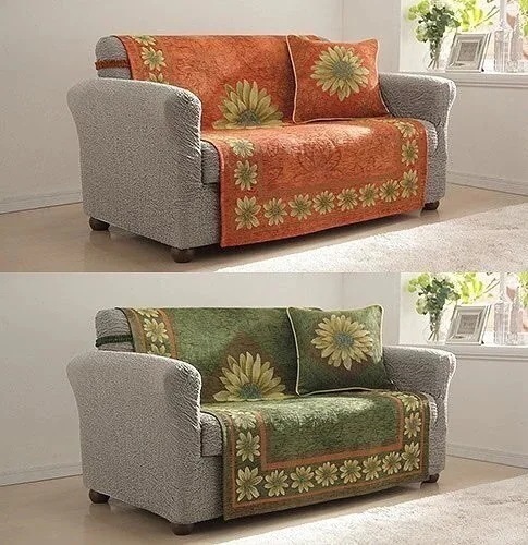 ソファーカバー 3人掛け 洗える 花柄 かわいい イタリア製 ジャガード織 三人掛け ウォッシャブル マーガレット マルチカバー ソファカバー